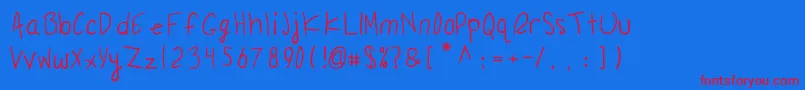 RailaSkies Font – Red Fonts on Blue Background