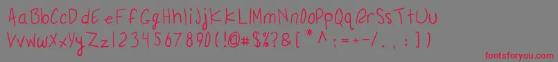 フォントRailaSkies – 赤い文字の灰色の背景
