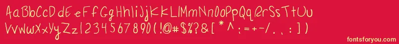 RailaSkies Font – Yellow Fonts on Red Background