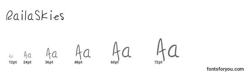 RailaSkies Font Sizes