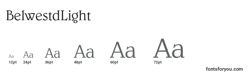BelwestdLight Font Sizes