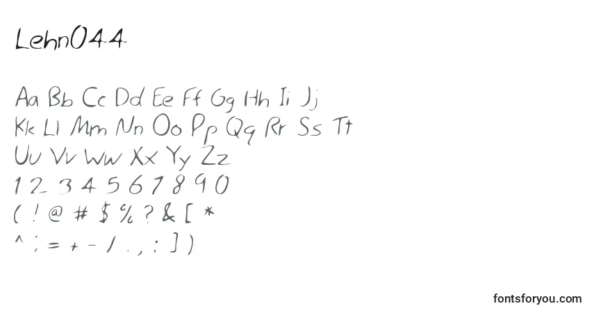Czcionka Lehn044 – alfabet, cyfry, specjalne znaki