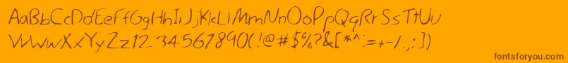 Lehn044 Font – Brown Fonts on Orange Background