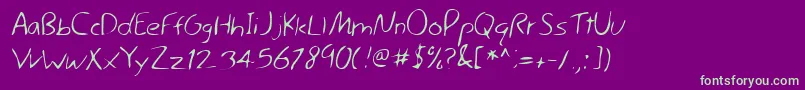Lehn044 Font – Green Fonts on Purple Background