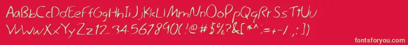 Lehn044 Font – Green Fonts on Red Background