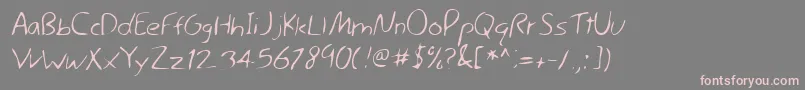 フォントLehn044 – 灰色の背景にピンクのフォント