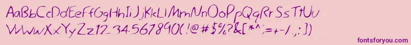 Lehn044-Schriftart – Violette Schriften auf rosa Hintergrund