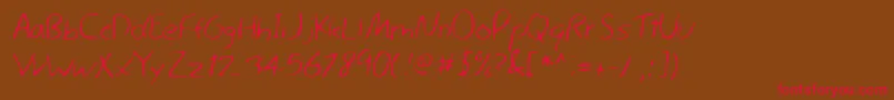 Lehn044 Font – Red Fonts on Brown Background