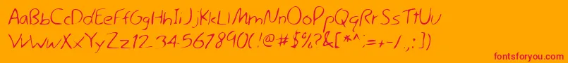 Lehn044 Font – Red Fonts on Orange Background