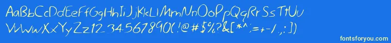 Lehn044 Font – Yellow Fonts on Blue Background
