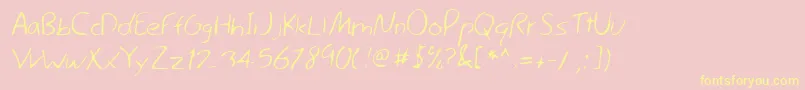Lehn044-Schriftart – Gelbe Schriften auf rosa Hintergrund