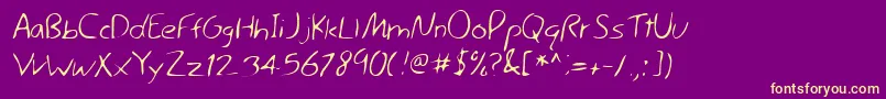 Lehn044 Font – Yellow Fonts on Purple Background