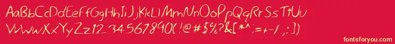 Lehn044 Font – Yellow Fonts on Red Background