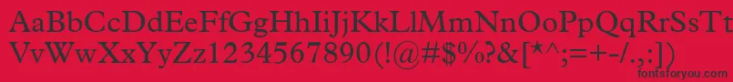 Mplantin Font – Black Fonts on Red Background