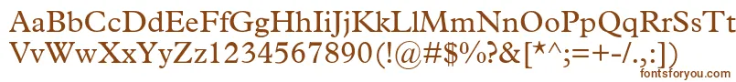 Mplantin-fontti – ruskeat fontit valkoisella taustalla