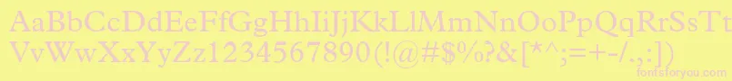 Mplantin Font – Pink Fonts on Yellow Background