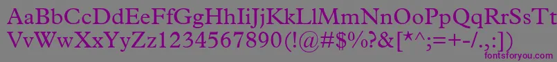 Mplantin-Schriftart – Violette Schriften auf grauem Hintergrund