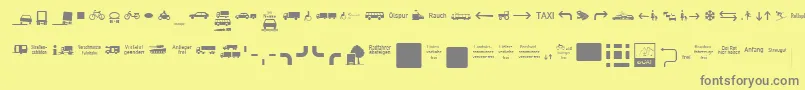 fuente ZeichenVierhundert – Fuentes Grises Sobre Fondo Amarillo