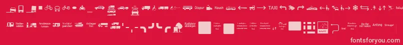 ZeichenVierhundert Font – Pink Fonts on Red Background