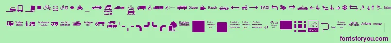 ZeichenVierhundert Font – Purple Fonts on Green Background