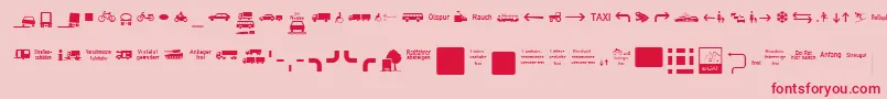 ZeichenVierhundert Font – Red Fonts on Pink Background