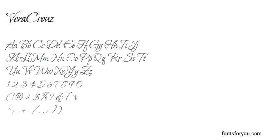 Schriftart VeraCrouz – Alphabet, Zahlen, spezielle Symbole