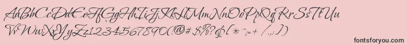 VeraCrouz-Schriftart – Schwarze Schriften auf rosa Hintergrund