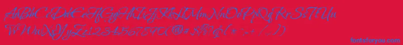 VeraCrouz Font – Blue Fonts on Red Background