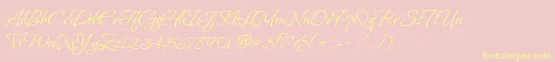 VeraCrouz Font – Yellow Fonts on Pink Background