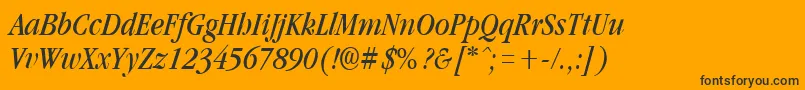 GarnetcondensedItalic Font – Black Fonts on Orange Background