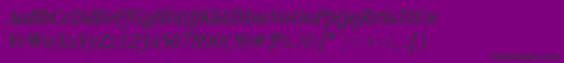GarnetcondensedItalic Font – Black Fonts on Purple Background