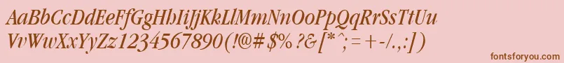 GarnetcondensedItalic Font – Brown Fonts on Pink Background