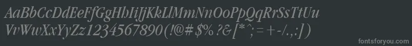 Шрифт GarnetcondensedItalic – серые шрифты на чёрном фоне