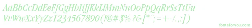 GarnetcondensedItalic Font – Green Fonts on White Background