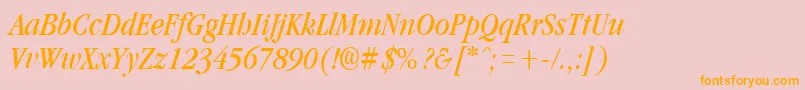 GarnetcondensedItalic Font – Orange Fonts on Pink Background