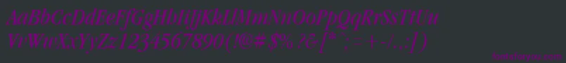 GarnetcondensedItalic Font – Purple Fonts on Black Background
