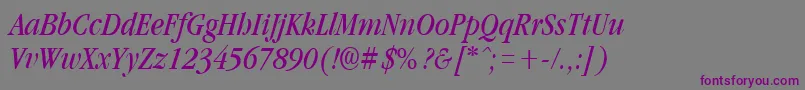 GarnetcondensedItalic Font – Purple Fonts on Gray Background