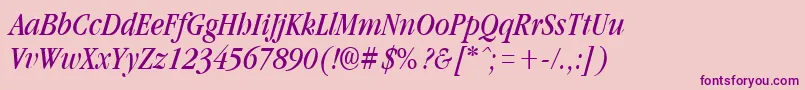GarnetcondensedItalic Font – Purple Fonts on Pink Background