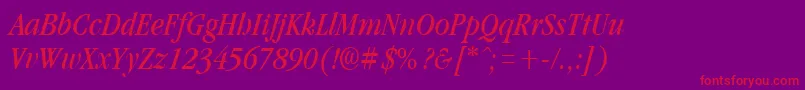 Шрифт GarnetcondensedItalic – красные шрифты на фиолетовом фоне