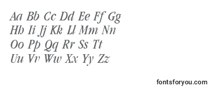 Überblick über die Schriftart GarnetcondensedItalic