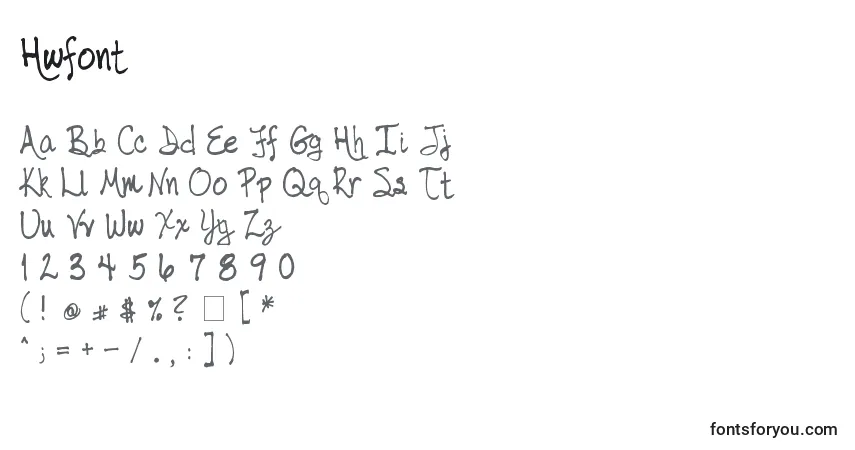 Fuente Hwfont - alfabeto, números, caracteres especiales