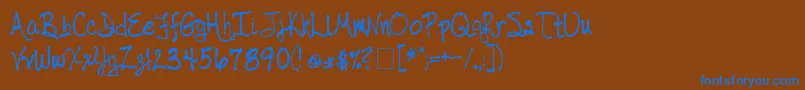 Hwfont-Schriftart – Blaue Schriften auf braunem Hintergrund