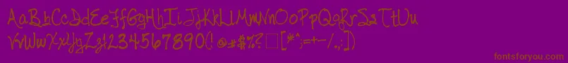 Hwfont Font – Brown Fonts on Purple Background