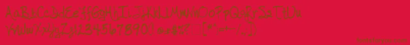 Hwfont Font – Brown Fonts on Red Background