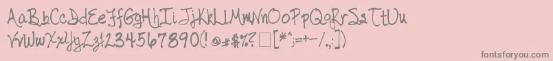 Hwfont Font – Gray Fonts on Pink Background