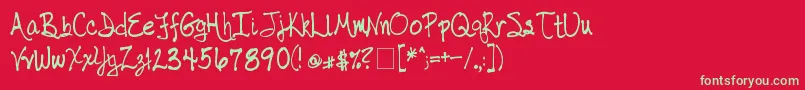 Hwfont Font – Green Fonts on Red Background