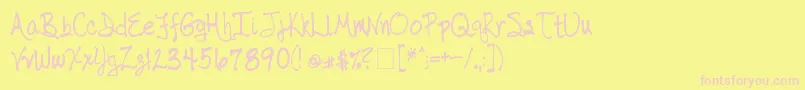 Hwfont Font – Pink Fonts on Yellow Background