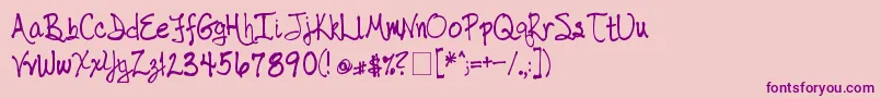 Police Hwfont – polices violettes sur fond rose