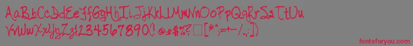 Hwfont Font – Red Fonts on Gray Background