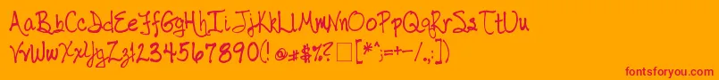 Hwfont Font – Red Fonts on Orange Background